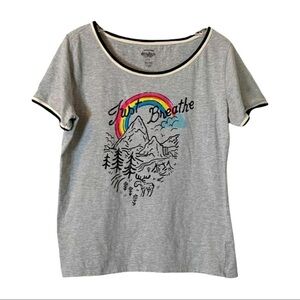 🌺 Little Blue House Heritage Rainbow Gray Just Breathe Moose Novelty Tee Size L